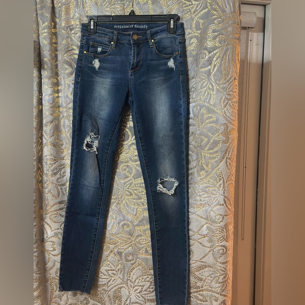Articles of Society Denim Distressed Skinny Jeans Size 25 | Stretch Denim